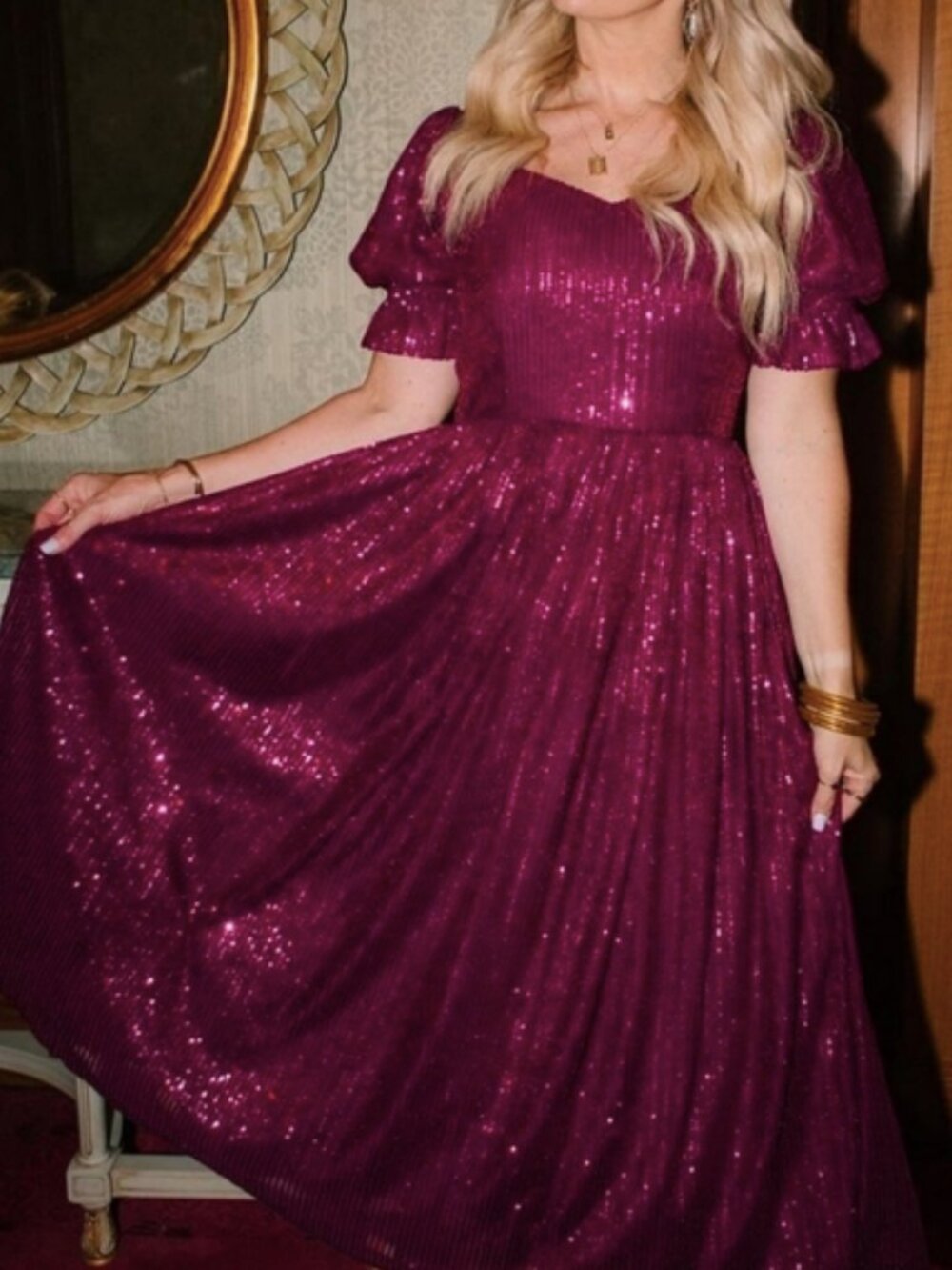Ivy City Co Clara Dress in Plum Small